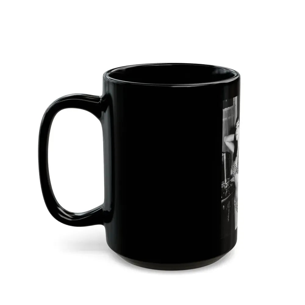 Joan Collins #576 (Vintage Female Icon) Black Coffee Mug - Go Mug Yourself