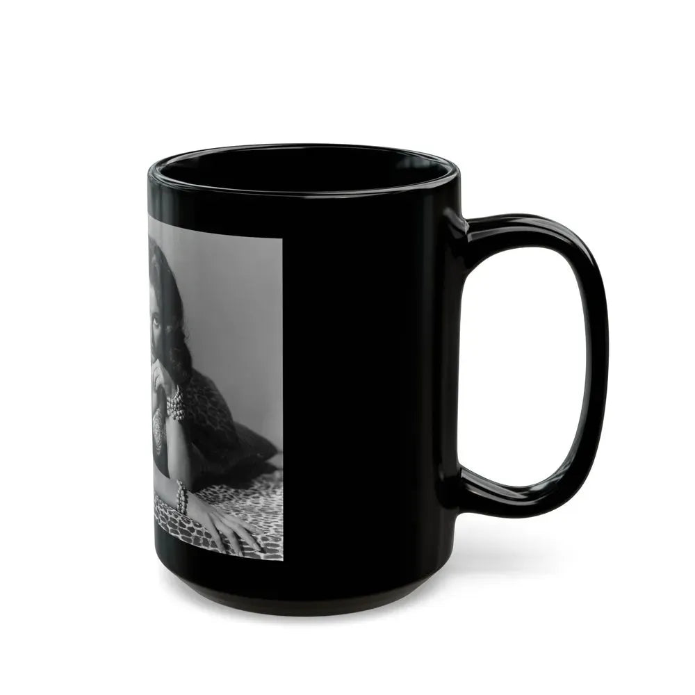 Joan Collins #577 (Vintage Female Icon) Black Coffee Mug - Go Mug Yourself