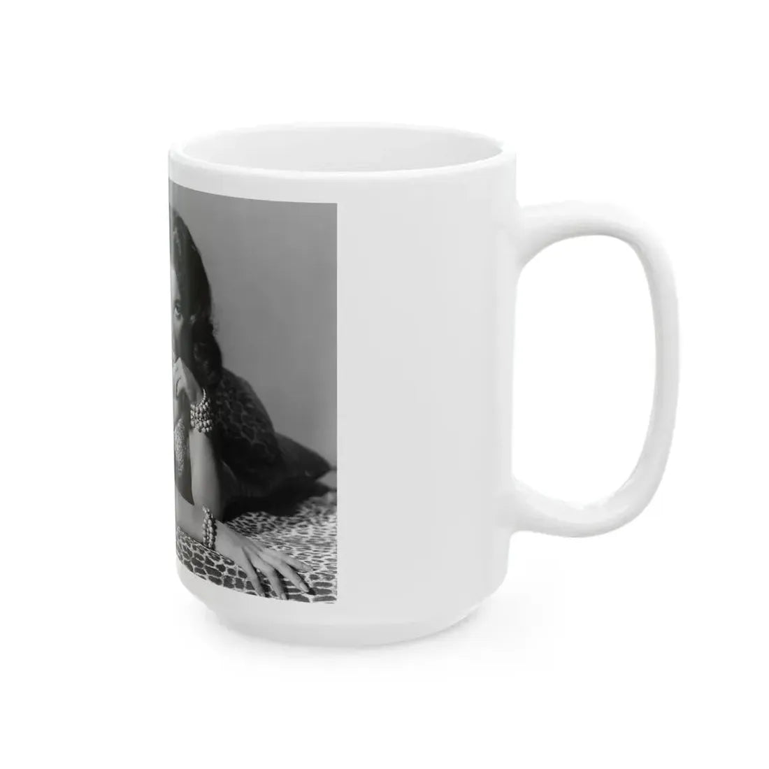 Joan Collins #577 (Vintage Female Icon) White Coffee Mug - Go Mug Yourself