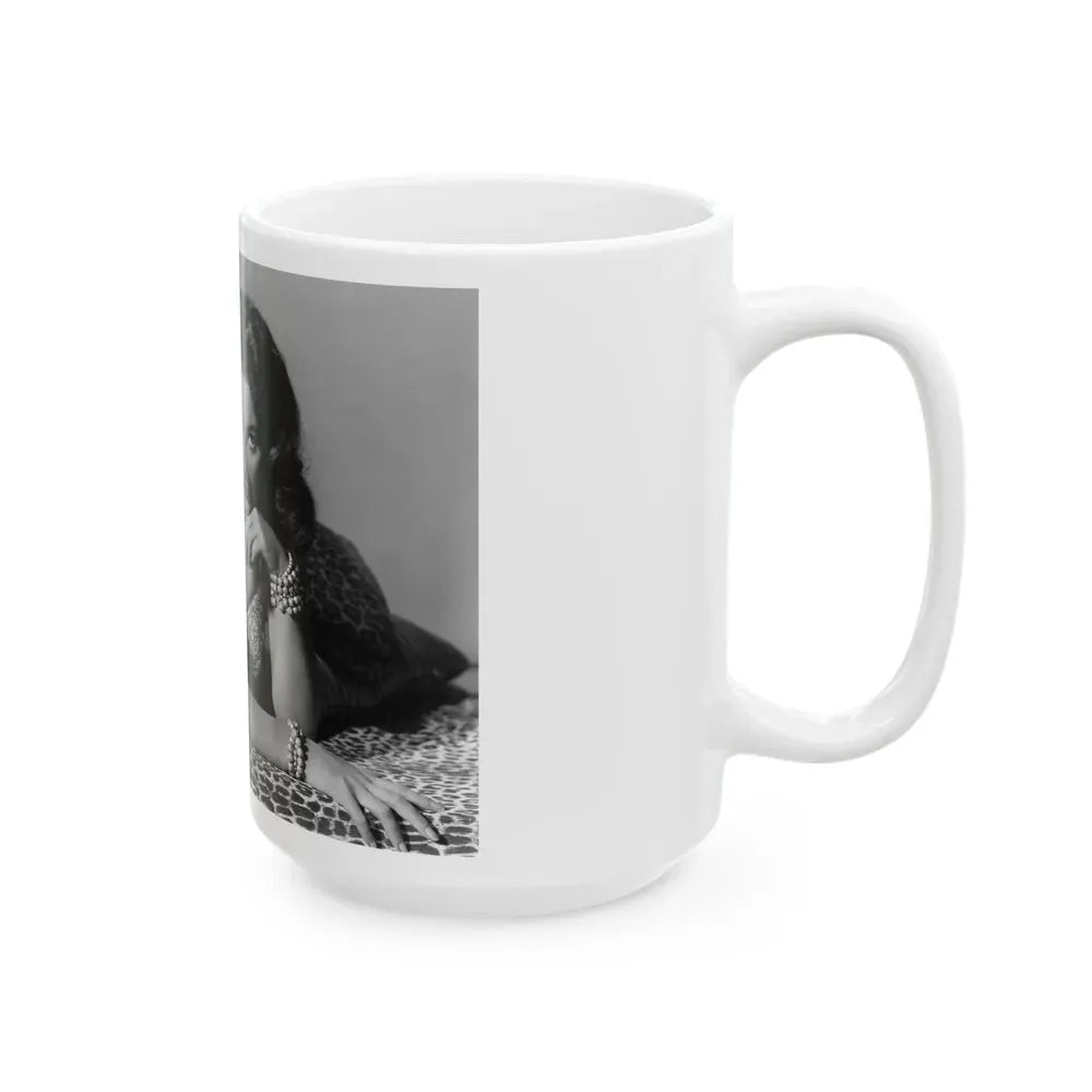 Joan Collins #577 (Vintage Female Icon) White Coffee Mug - Go Mug Yourself