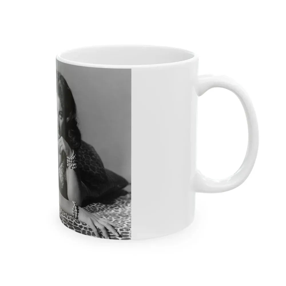 Joan Collins #577 (Vintage Female Icon) White Coffee Mug - Go Mug Yourself