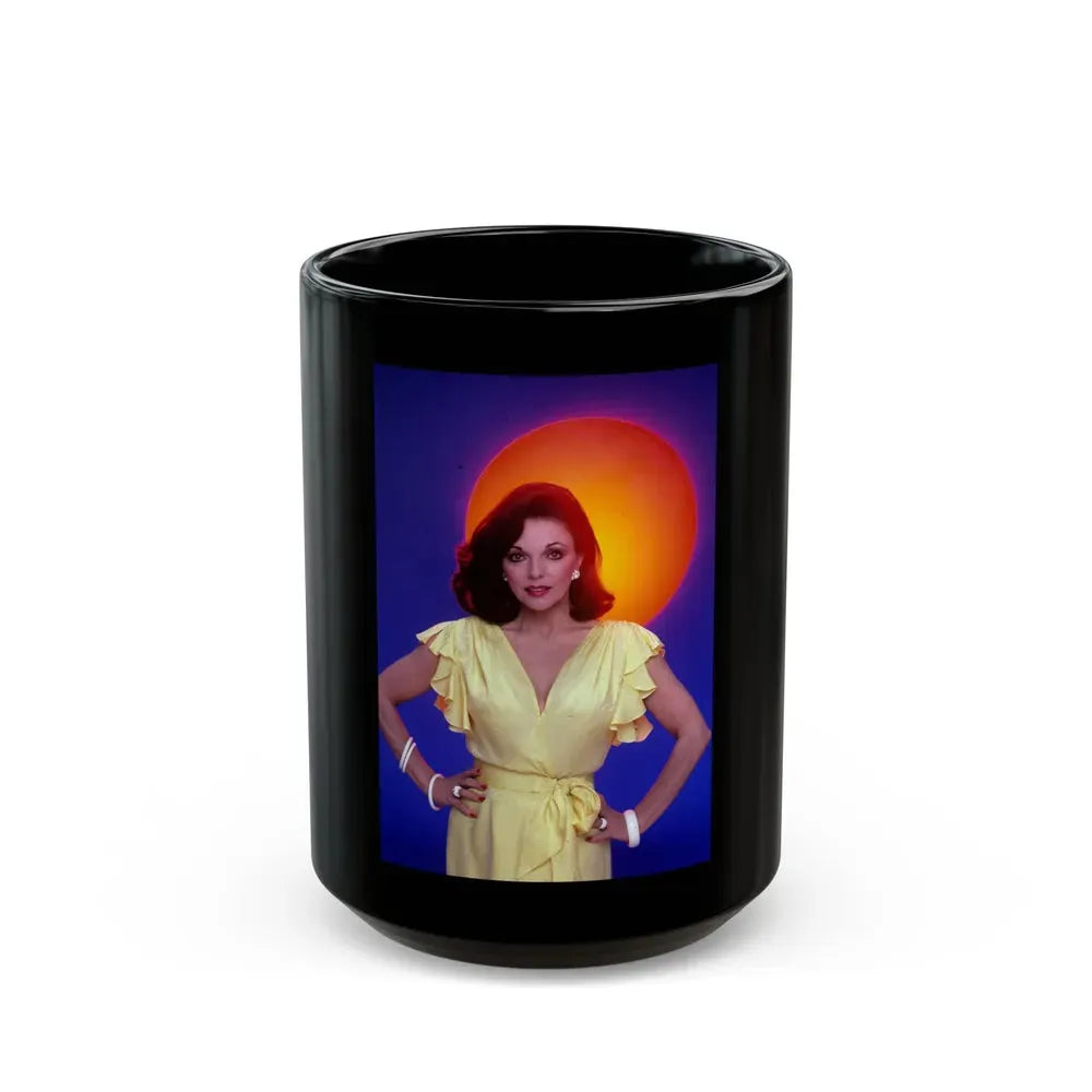 Joan Collins #588 (Vintage Female Icon) Black Coffee Mug 15oz - Go Mug Yourself