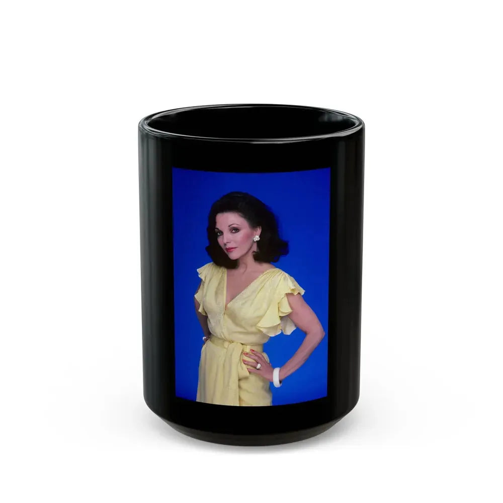 Joan Collins #589 (Vintage Female Icon) Black Coffee Mug 15oz - Go Mug Yourself