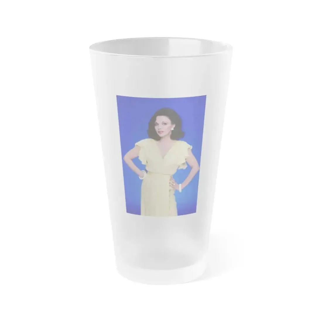 Joan Collins #590 (Vintage Female Icon) Frosted Pint Glass 16oz 16oz Frosted - Go Mug Yourself