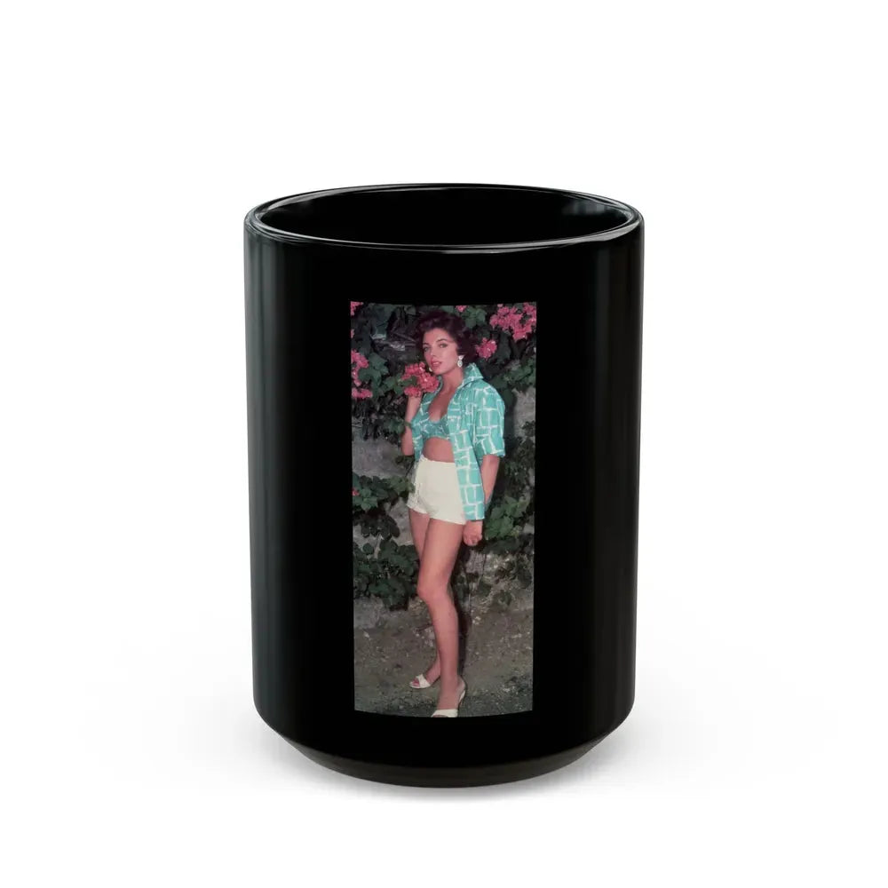 Joan Collins #591 (Vintage Female Icon) Black Coffee Mug 15oz - Go Mug Yourself