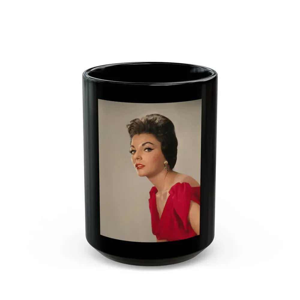 Joan Collins #592 (Vintage Female Icon) Black Coffee Mug 15oz - Go Mug Yourself