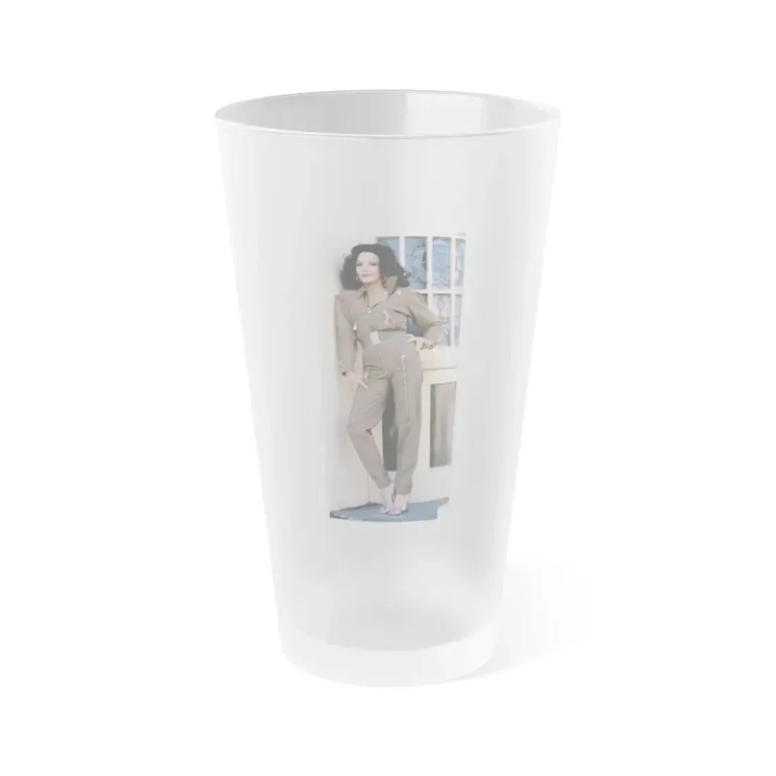 Joan Collins #593 (Vintage Female Icon) Frosted Pint Glass 16oz 16oz Frosted - Go Mug Yourself