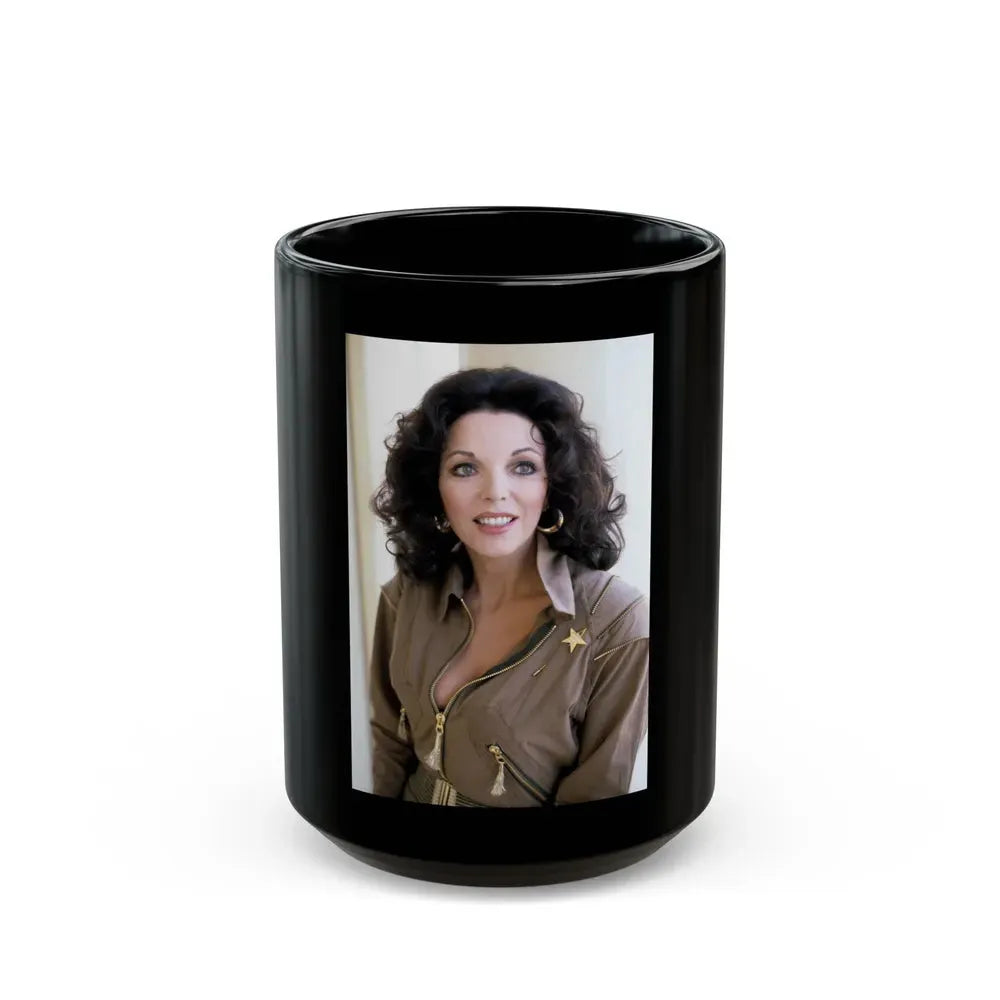 Joan Collins #594 (Vintage Female Icon) Black Coffee Mug 15oz - Go Mug Yourself