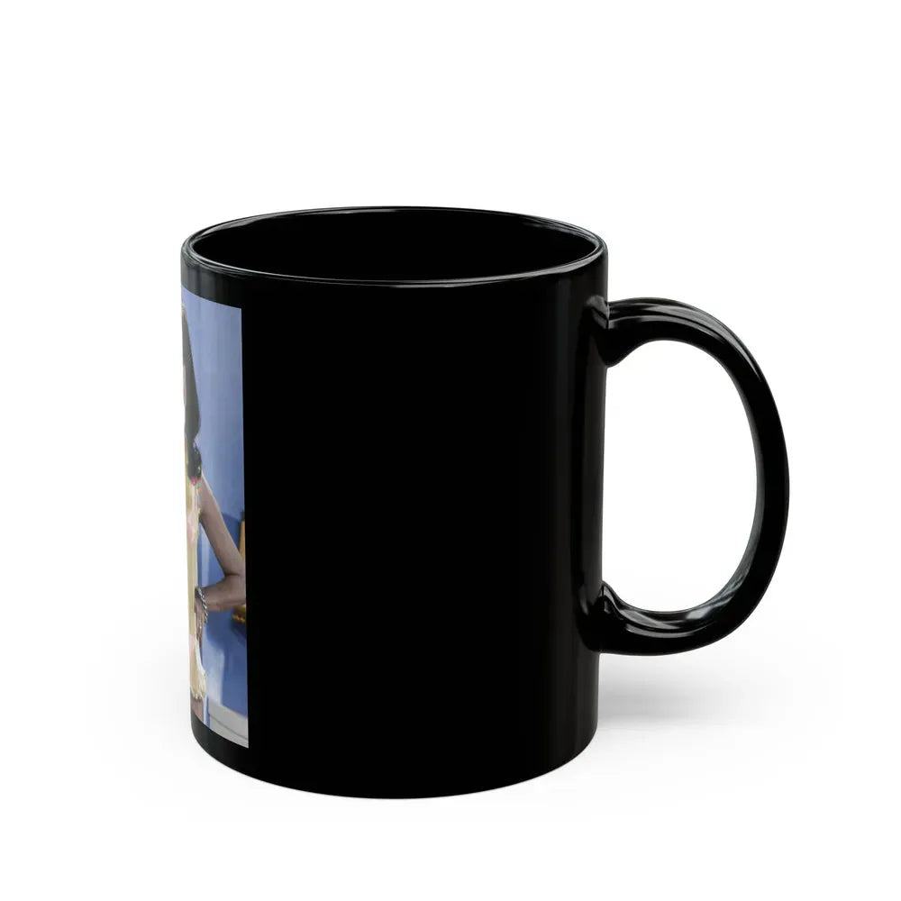 Joan Collins #597 (Vintage Female Icon) Black Coffee Mug - Go Mug Yourself