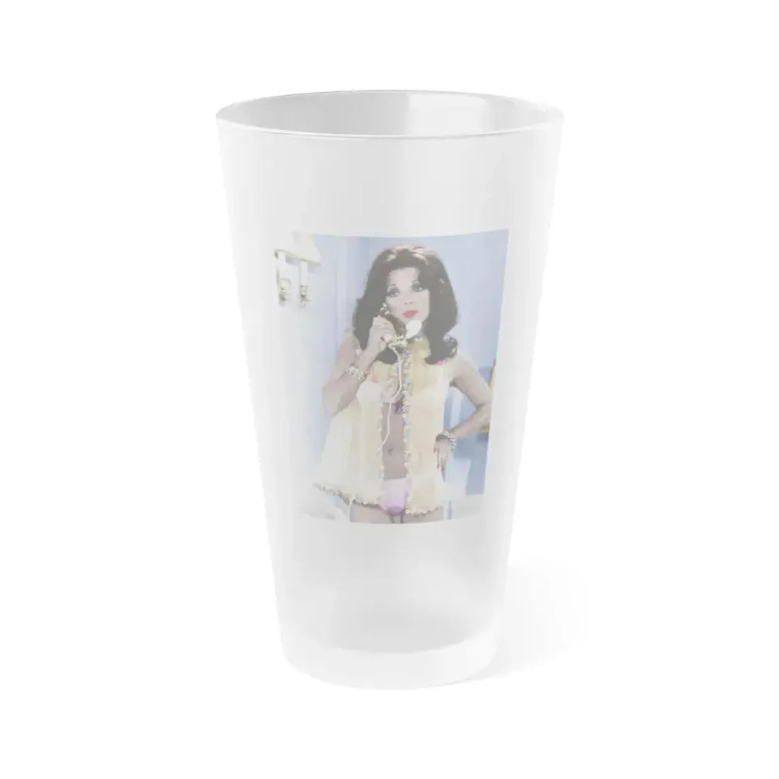 Joan Collins #597 (Vintage Female Icon) Frosted Pint Glass 16oz 16oz Frosted - Go Mug Yourself