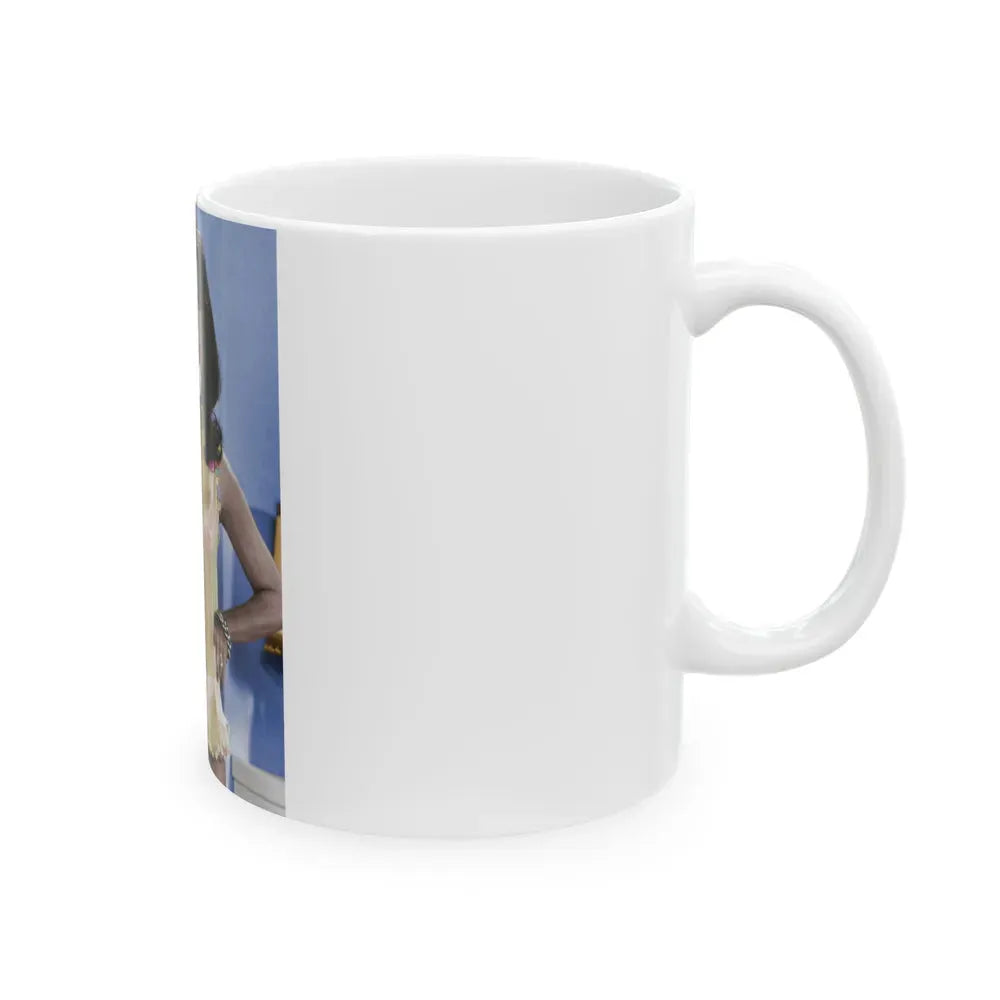 Joan Collins #597 (Vintage Female Icon) White Coffee Mug - Go Mug Yourself