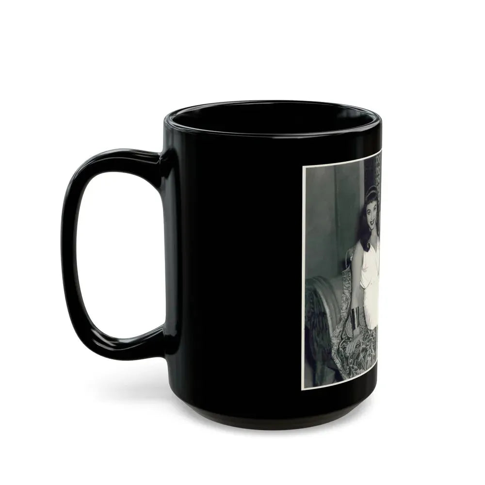 Joan Collins #620 (Vintage Female Icon) Black Coffee Mug - Go Mug Yourself