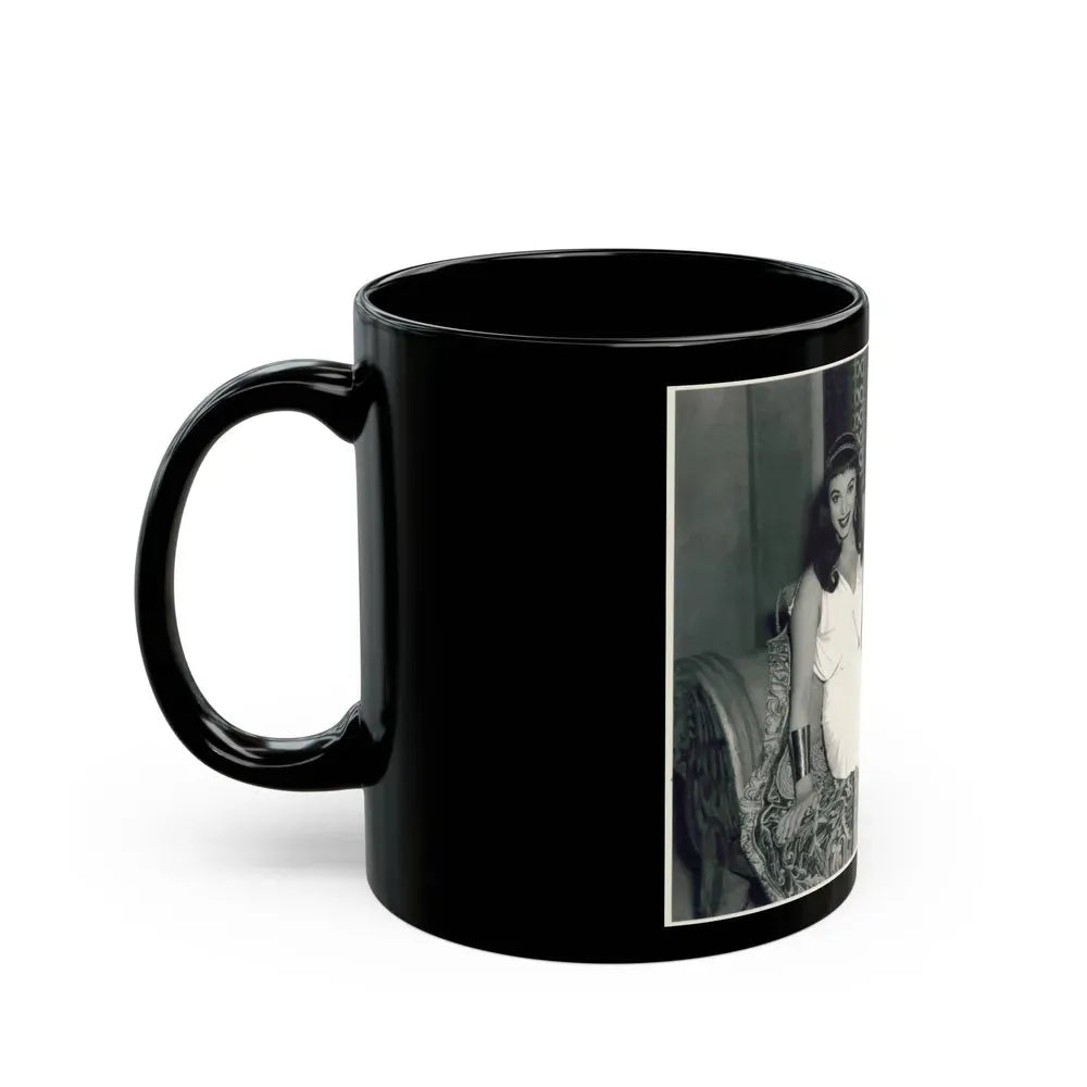 Joan Collins #620 (Vintage Female Icon) Black Coffee Mug - Go Mug Yourself