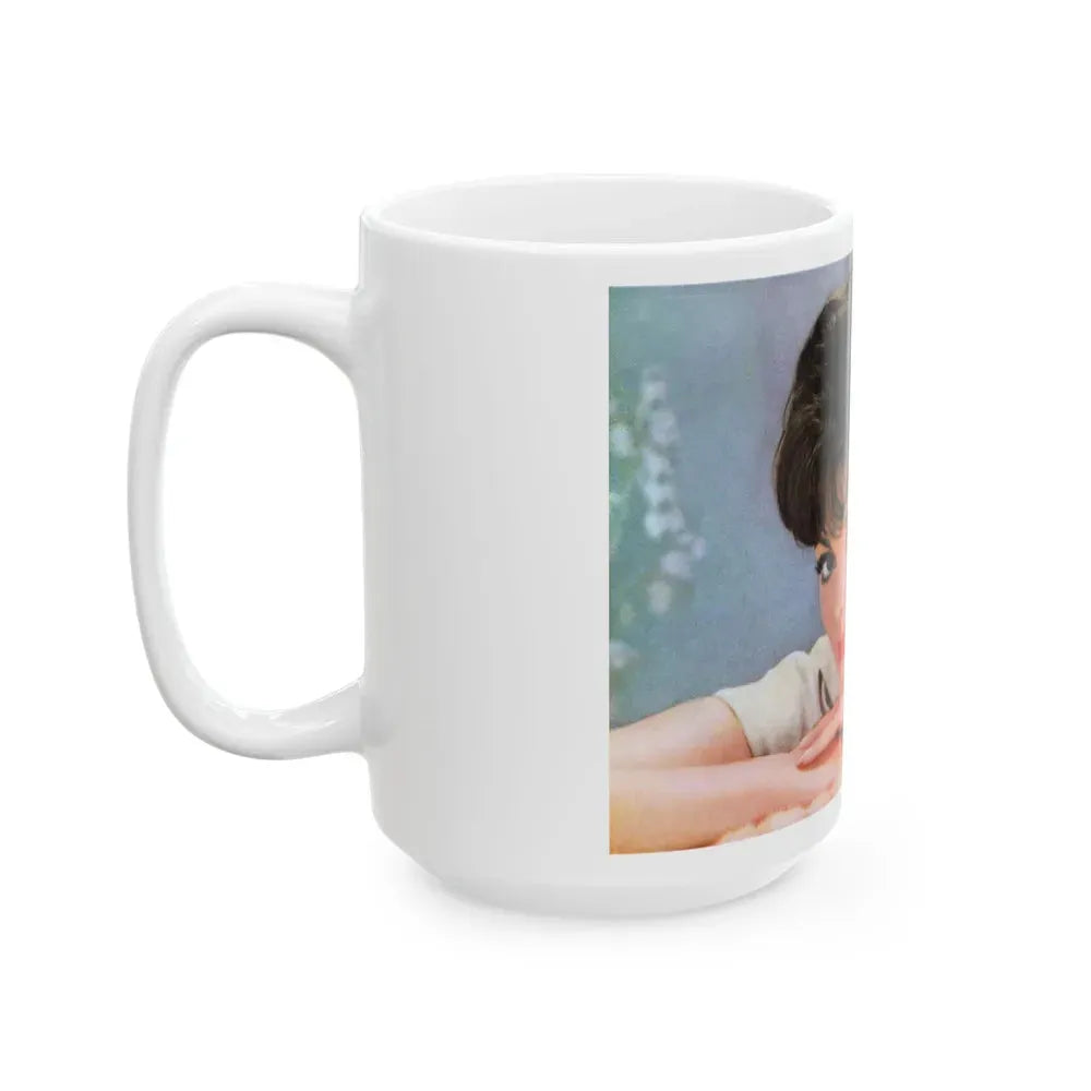 Joan Collins #623 (Vintage Female Icon) White Coffee Mug - Go Mug Yourself