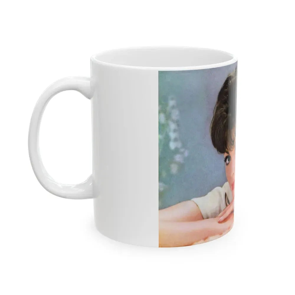 Joan Collins #623 (Vintage Female Icon) White Coffee Mug - Go Mug Yourself