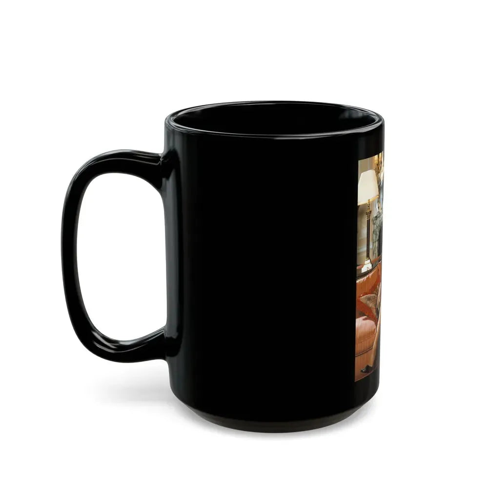 Joan Collins #625 (Vintage Female Icon) Black Coffee Mug - Go Mug Yourself