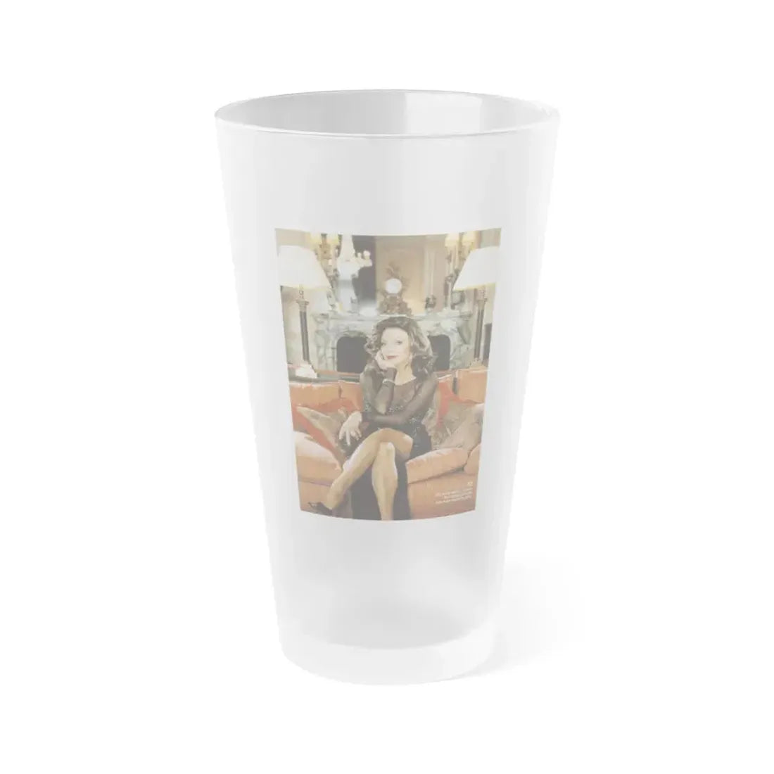 Joan Collins #625 (Vintage Female Icon) Frosted Pint Glass 16oz 16oz Frosted - Go Mug Yourself