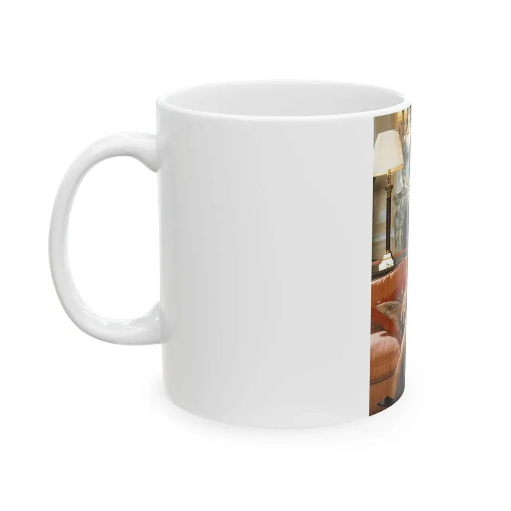 Joan Collins #625 (Vintage Female Icon) White Coffee Mug - Go Mug Yourself