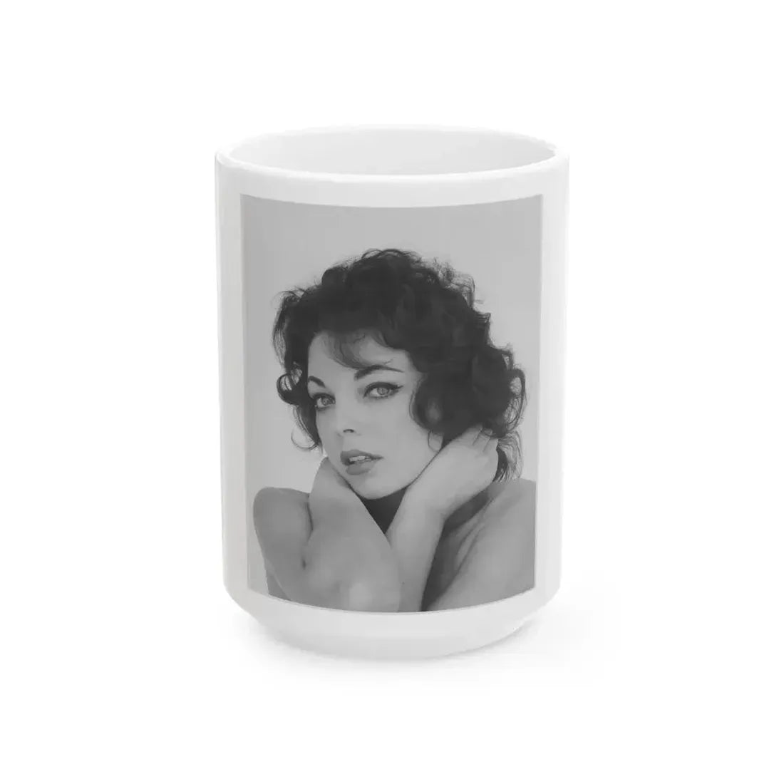 Joan Collins #627 (Vintage Female Icon) White Coffee Mug 15oz - Go Mug Yourself