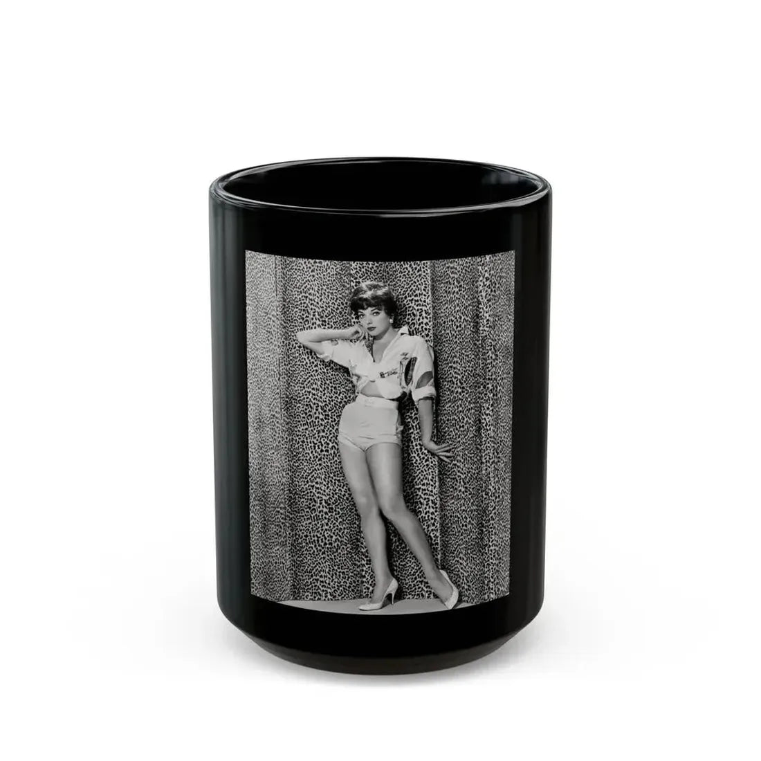 Joan Collins #630 (Vintage Female Icon) Black Coffee Mug 15oz - Go Mug Yourself