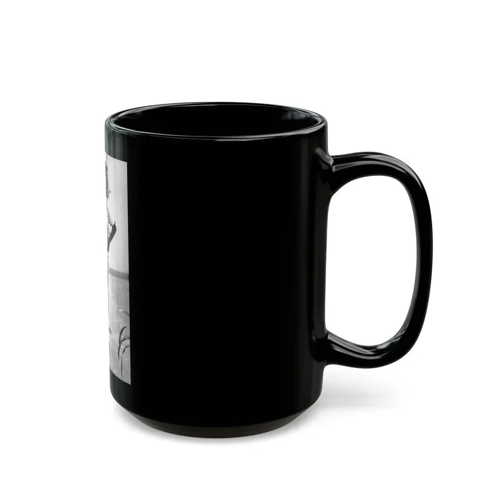 Joan Collins #635 - Topless (Vintage Female Icon) Black Coffee Mug - Go Mug Yourself