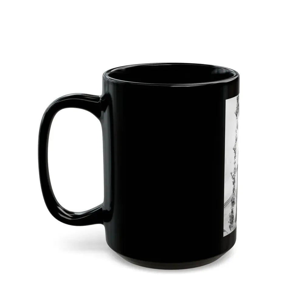 Joan Collins #635 - Topless (Vintage Female Icon) Black Coffee Mug - Go Mug Yourself