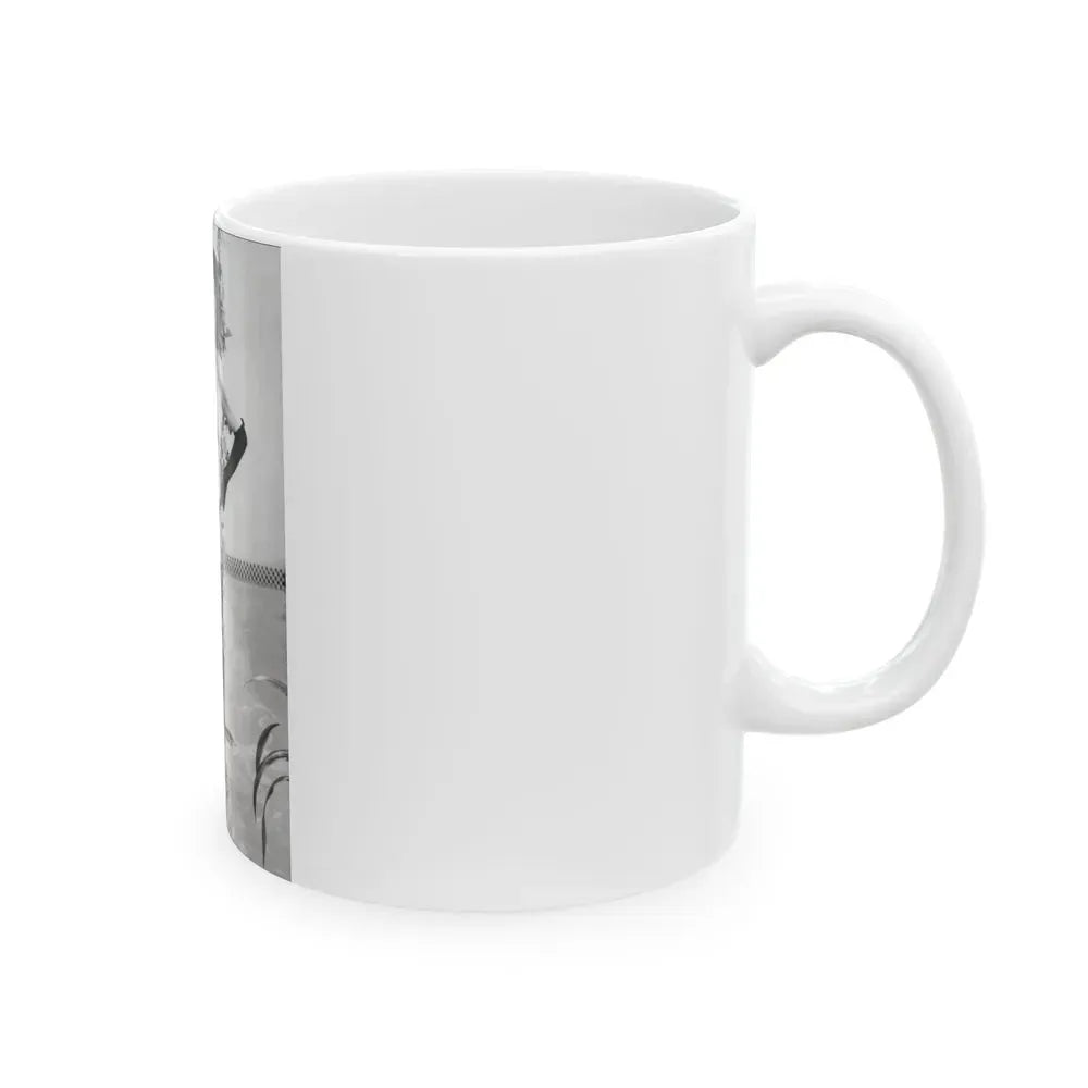Joan Collins #635 - Topless (Vintage Female Icon) White Coffee Mug - Go Mug Yourself