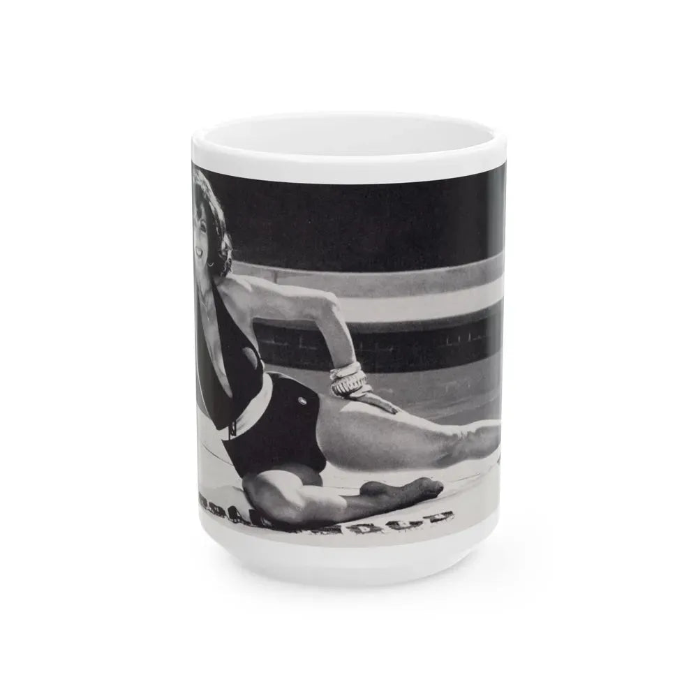 Joan Collins #636 (Vintage Female Icon) White Coffee Mug 15oz - Go Mug Yourself