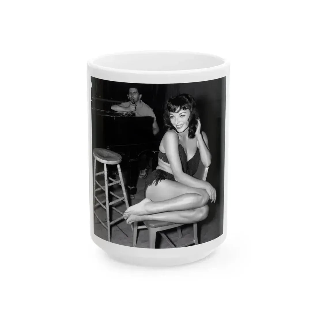 Joan Collins #648 (Vintage Female Icon) White Coffee Mug 15oz - Go Mug Yourself