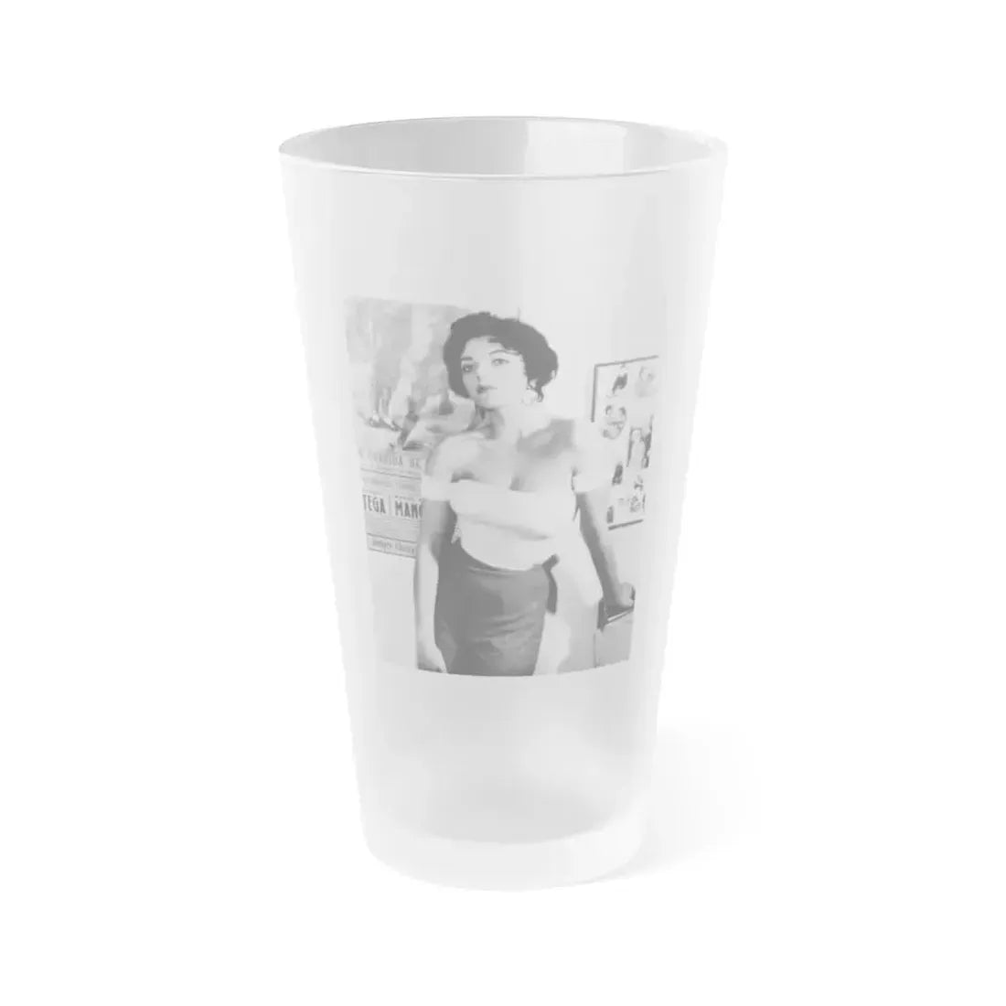 Joan Collins #654 (Vintage Female Icon) Frosted Pint Glass 16oz 16oz Frosted - Go Mug Yourself