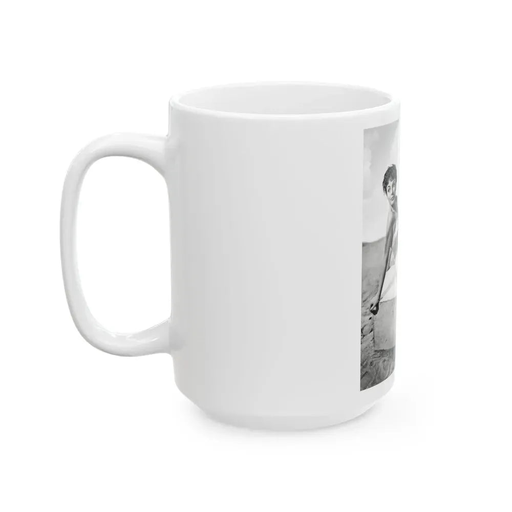 Joan Collins #655 (Vintage Female Icon) White Coffee Mug - Go Mug Yourself