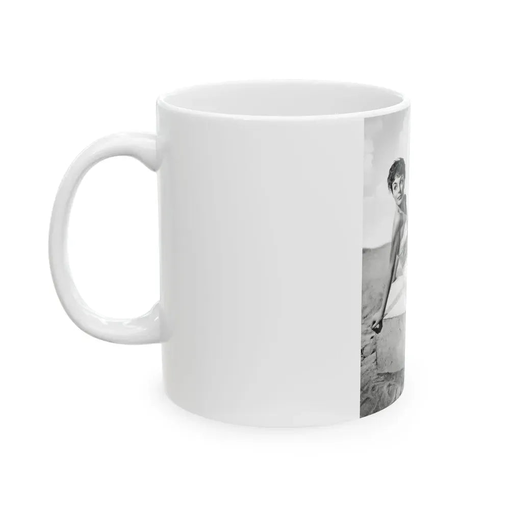 Joan Collins #655 (Vintage Female Icon) White Coffee Mug - Go Mug Yourself