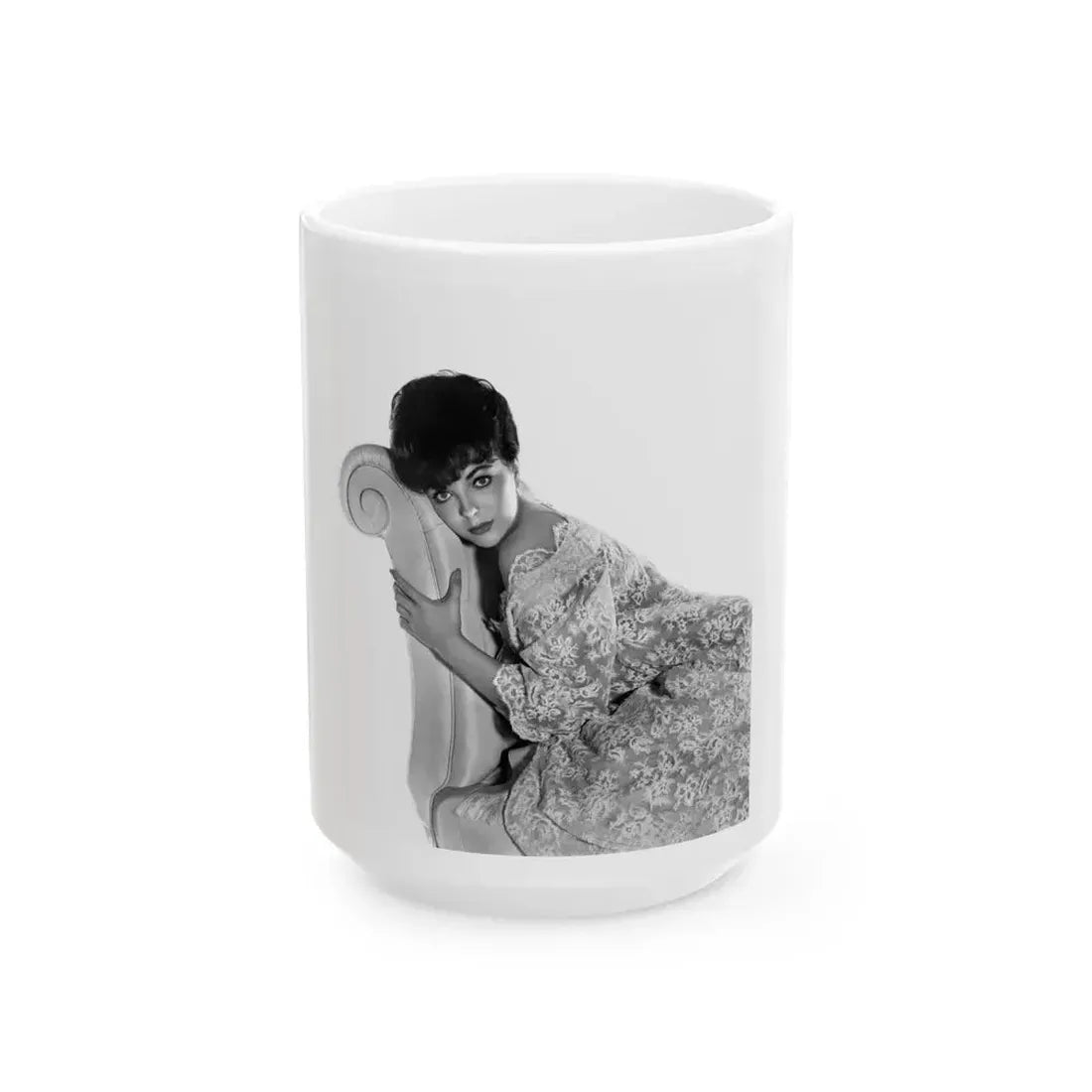 Joan Collins #660 (Vintage Female Icon) White Coffee Mug 15oz - Go Mug Yourself