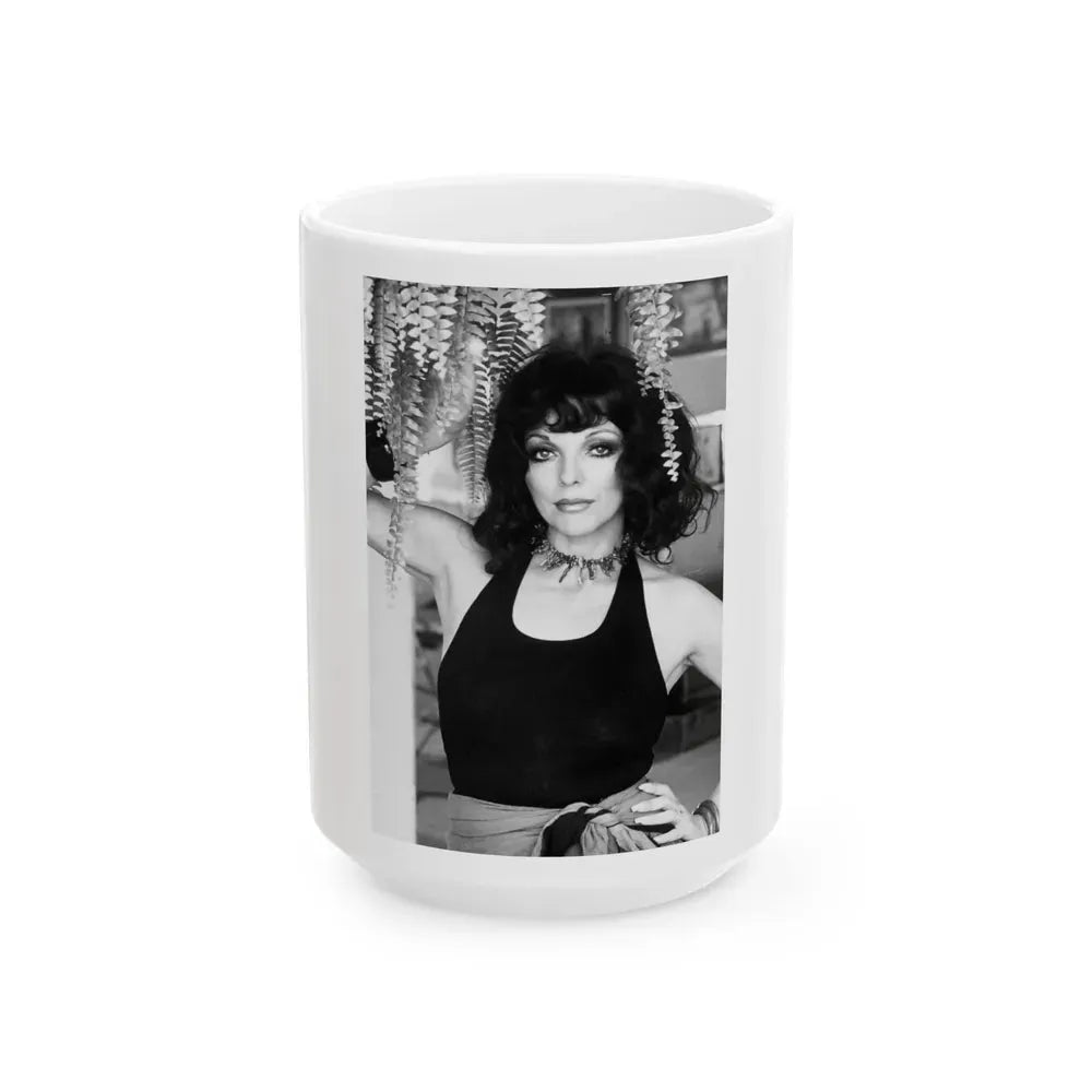 Joan Collins #661 (Vintage Female Icon) White Coffee Mug 15oz - Go Mug Yourself