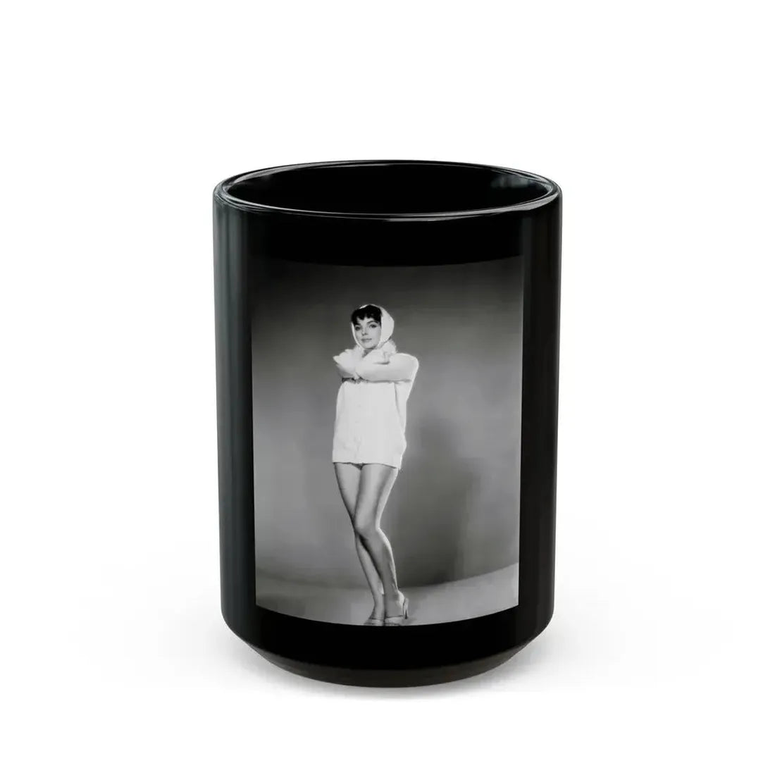 Joan Collins #664 (Vintage Female Icon) Black Coffee Mug 15oz - Go Mug Yourself