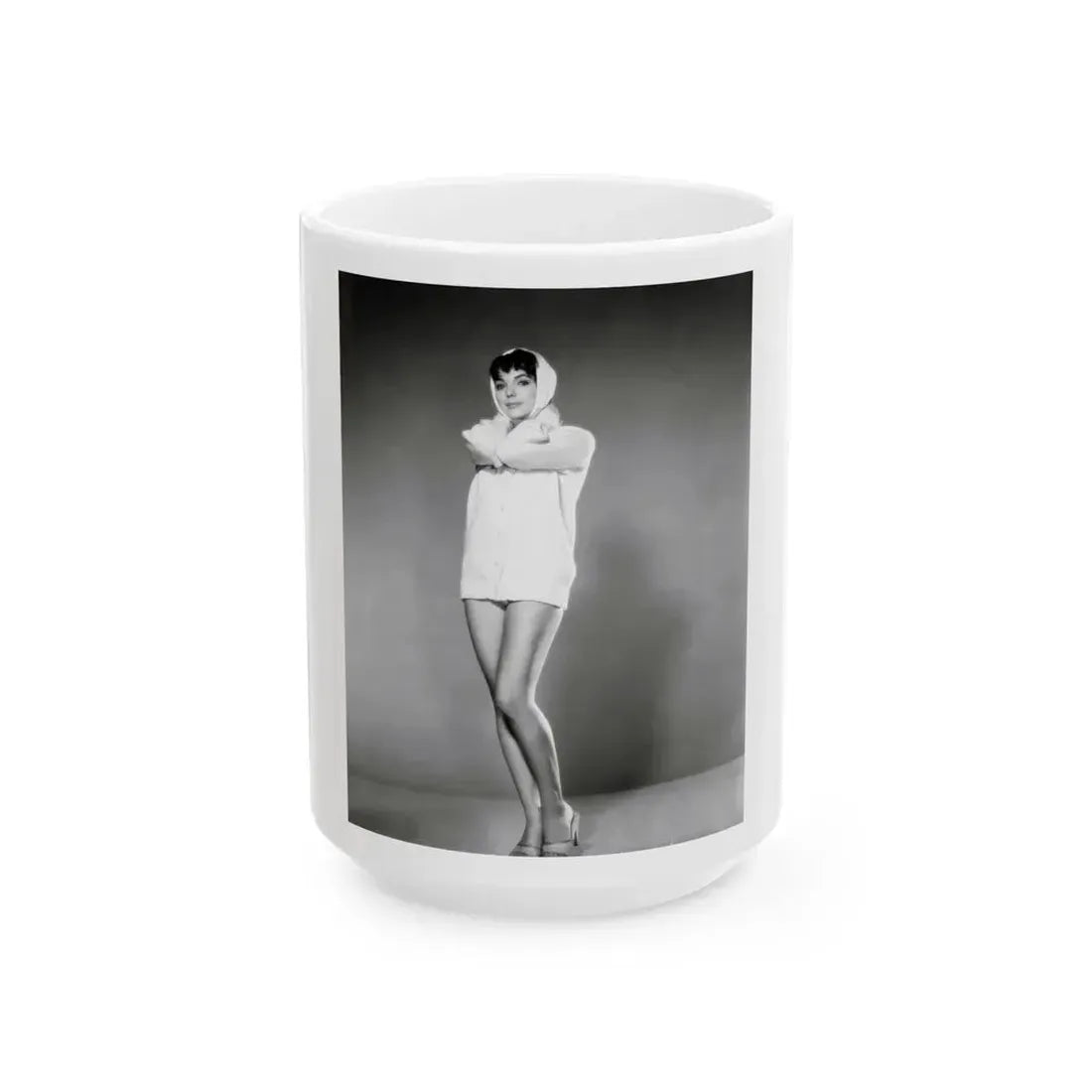Joan Collins #664 (Vintage Female Icon) White Coffee Mug 15oz - Go Mug Yourself