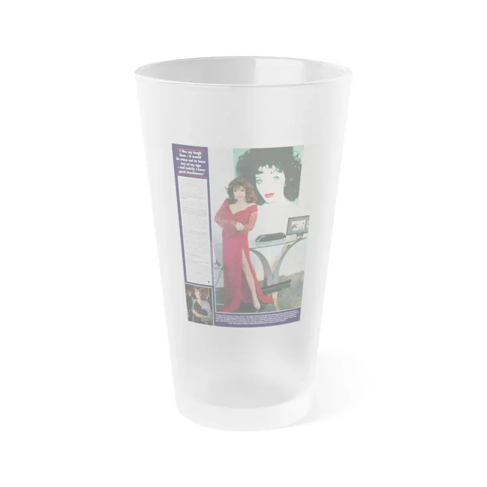 Joan Collins #666 (Vintage Female Icon) Frosted Pint Glass 16oz 16oz Frosted - Go Mug Yourself