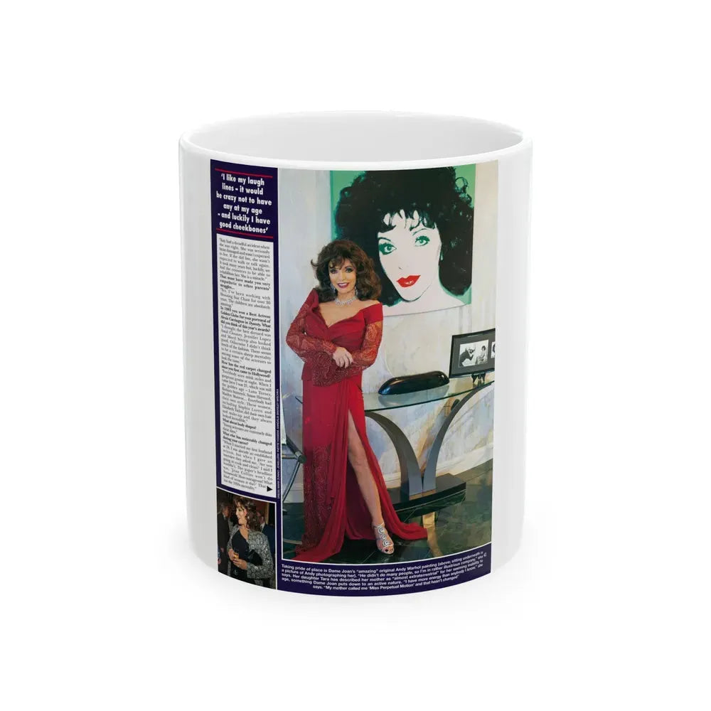 Joan Collins #666 (Vintage Female Icon) White Coffee Mug 11oz - Go Mug Yourself