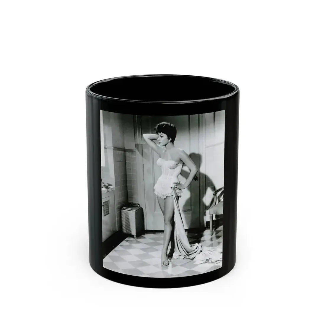 Joan Collins #670 (Vintage Female Icon) Black Coffee Mug 11oz - Go Mug Yourself
