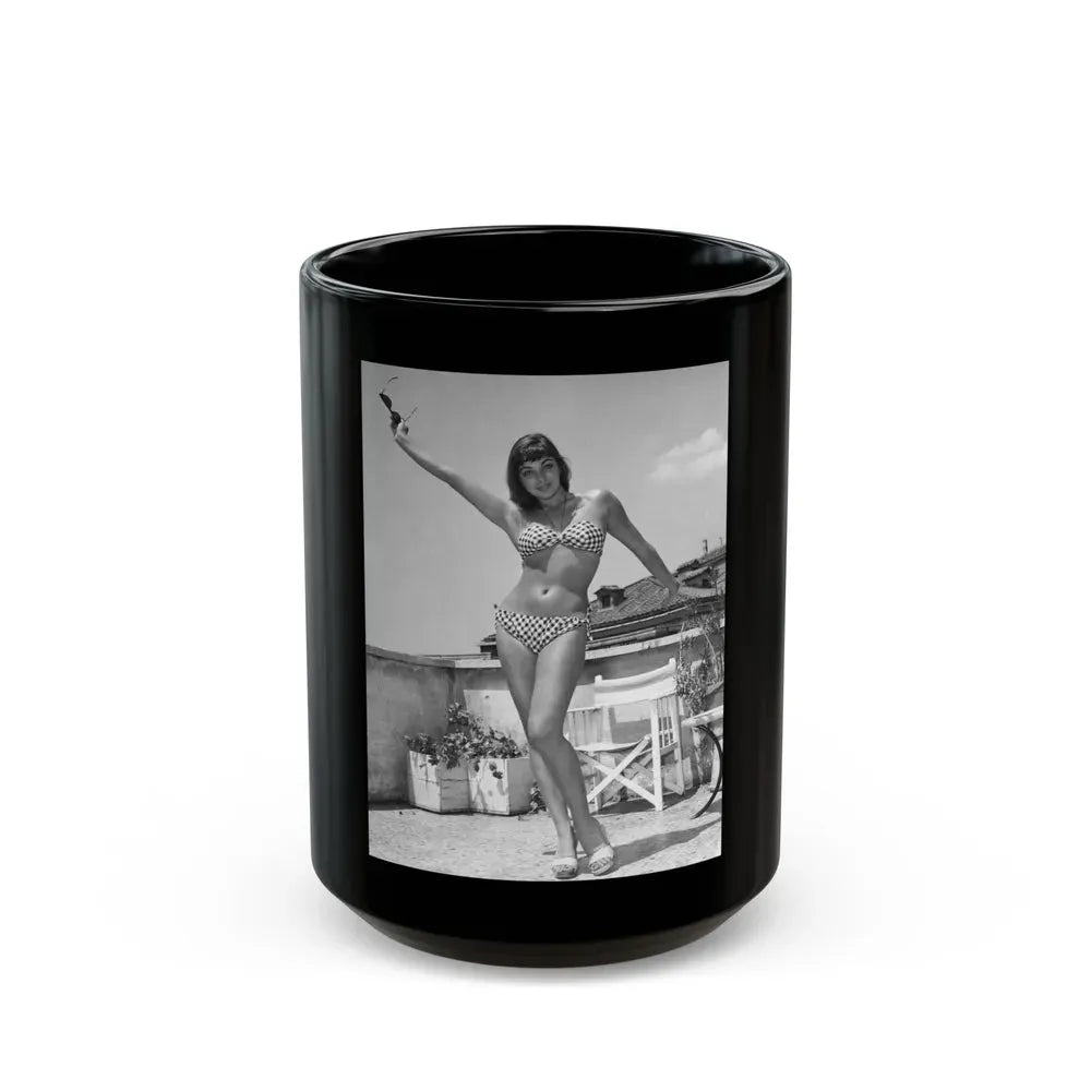 Joan Collins #671 (Vintage Female Icon) Black Coffee Mug 15oz - Go Mug Yourself