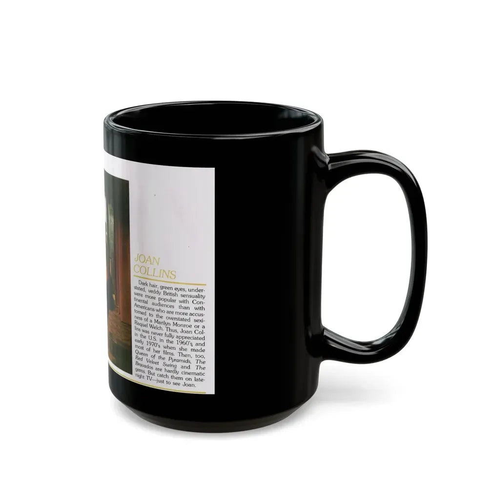 Joan Collins #672 (Vintage Female Icon) Black Coffee Mug - Go Mug Yourself