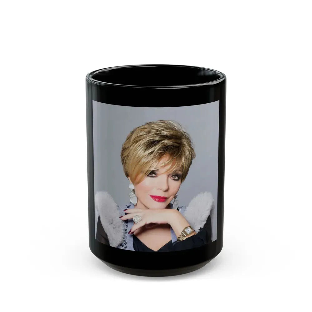 Joan Collins #678 (Vintage Female Icon) Black Coffee Mug 15oz - Go Mug Yourself