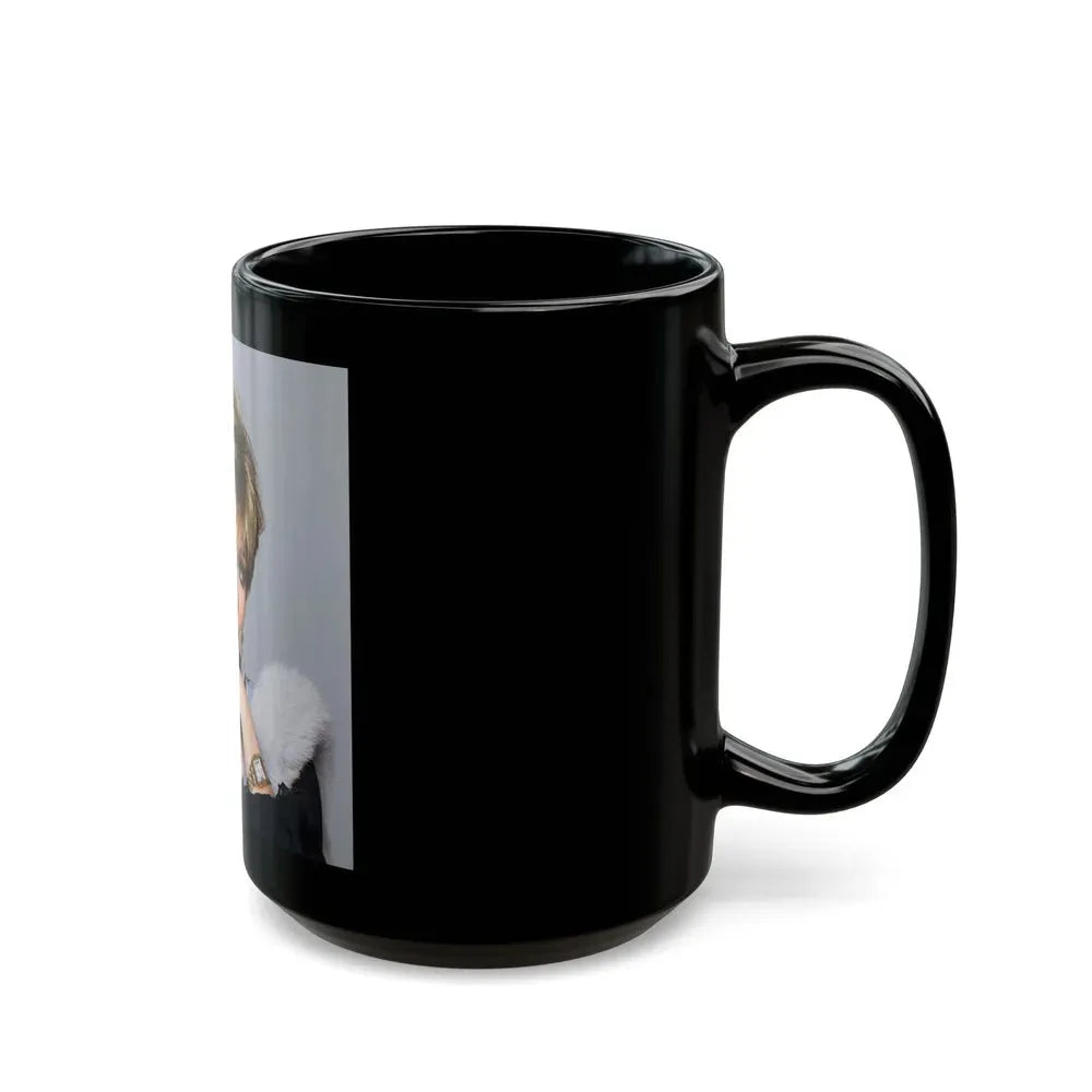 Joan Collins #678 (Vintage Female Icon) Black Coffee Mug - Go Mug Yourself