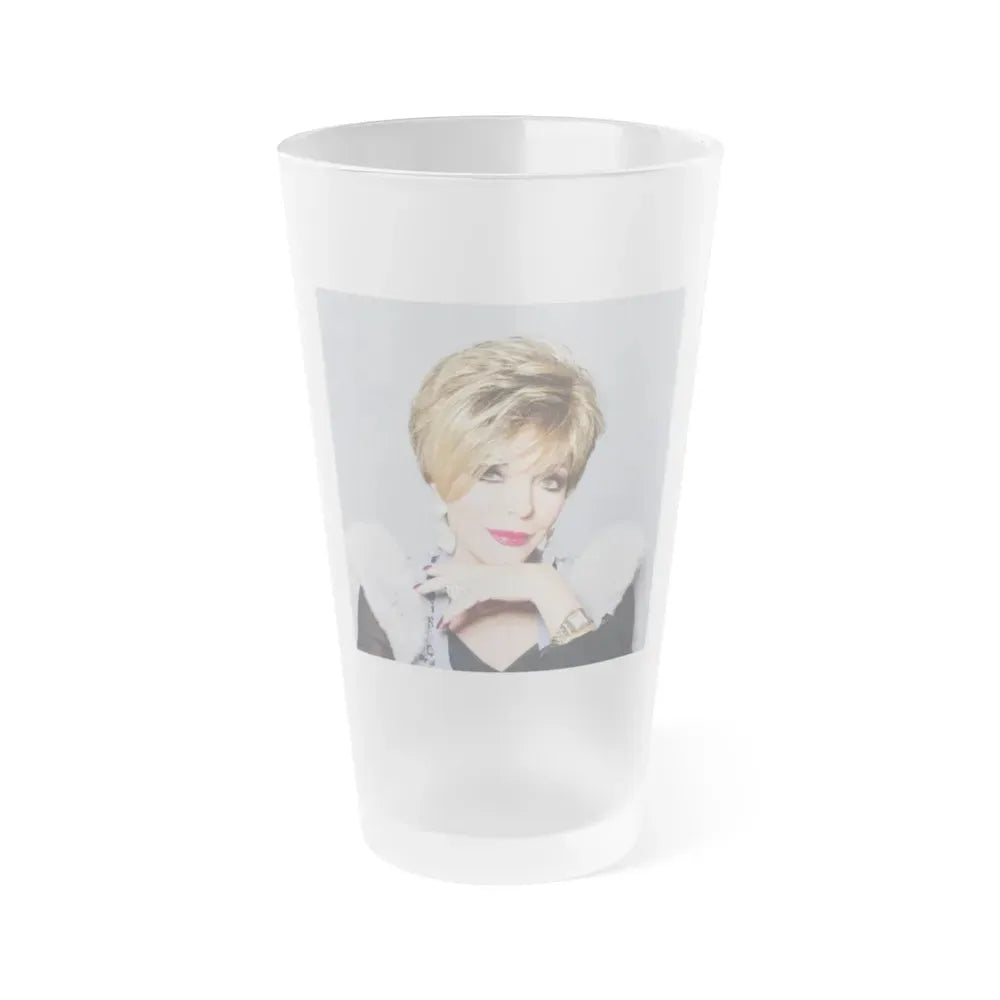 Joan Collins #678 (Vintage Female Icon) Frosted Pint Glass 16oz 16oz Frosted - Go Mug Yourself