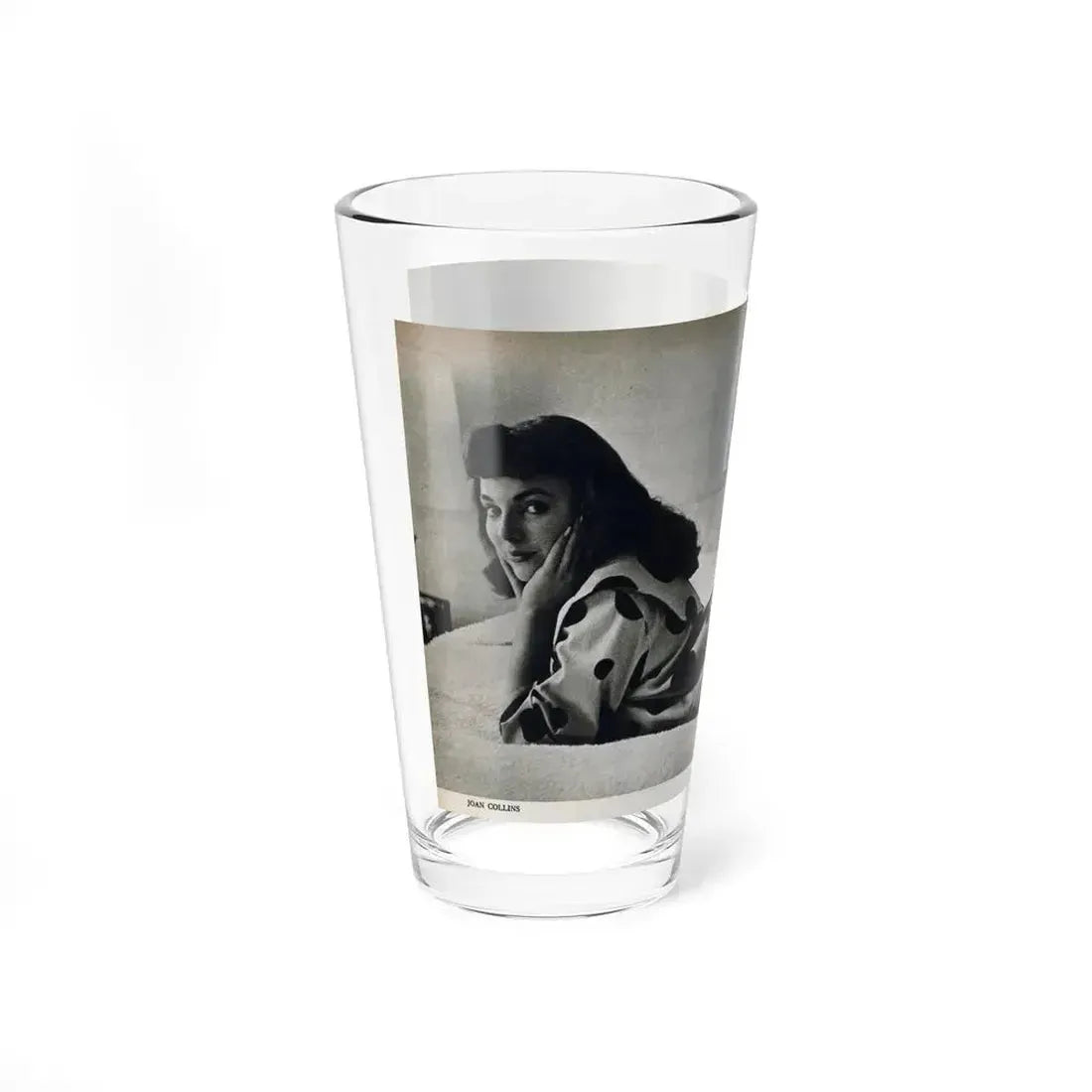 Joan Collins #679 - International Pin-Ups Mag. '57 - 1 B&W Centerfold Photo (Vintage Female Icon) Pint Glass 16oz - Go Mug Yourself