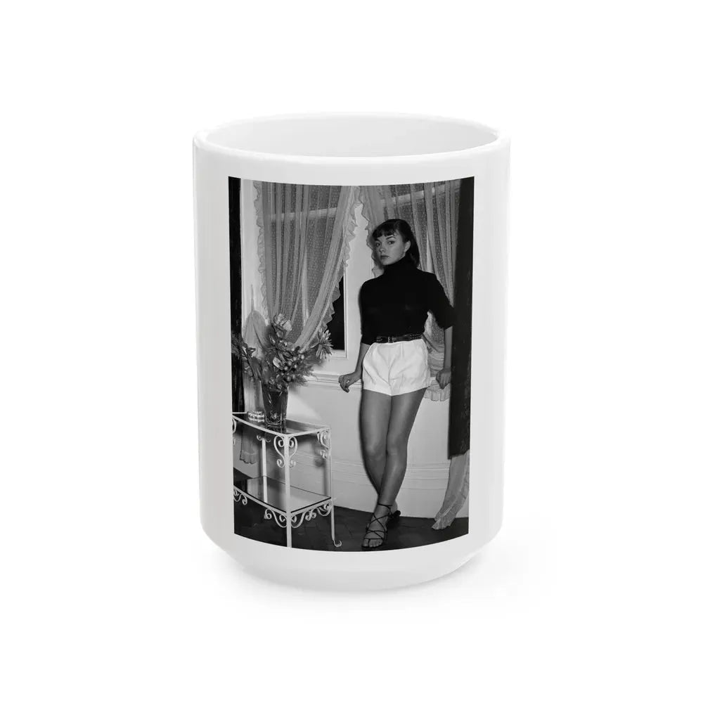 Joan Collins #683 (Vintage Female Icon) White Coffee Mug 15oz - Go Mug Yourself