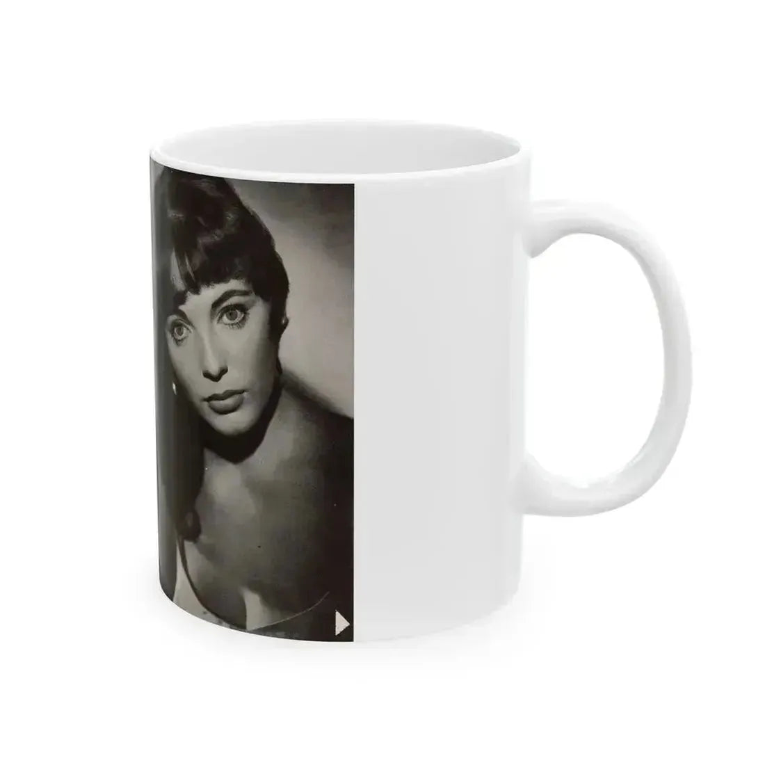 Joan Collins #685 - 2 Pages, 3 B&W Photos & Captions from Picture Week 3-27-56 (Vintage Female Icon) White Coffee Mug - Go Mug Yourself