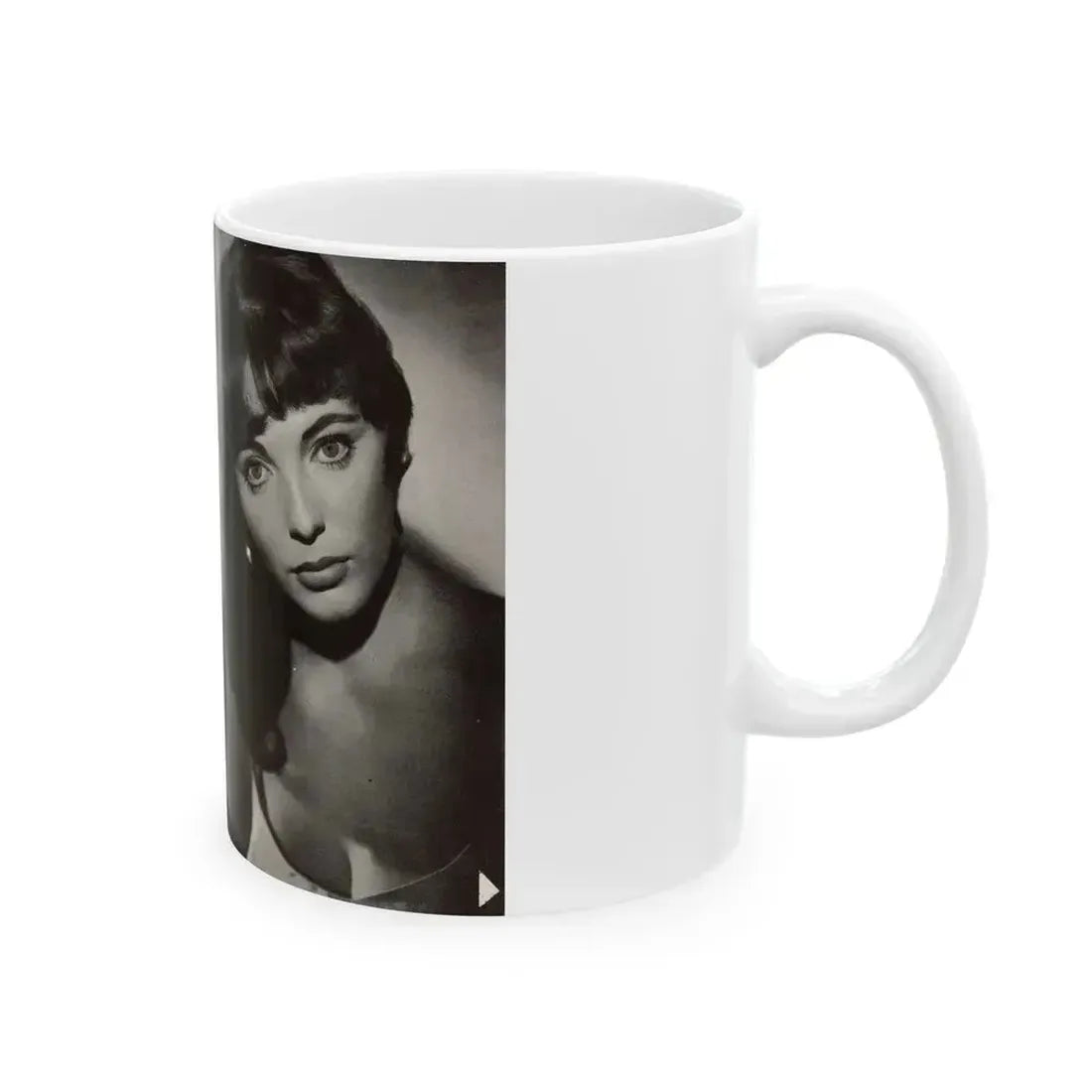 Joan Collins #685 - 2 Pages, 3 B&W Photos & Captions from Picture Week 3-27-56 (Vintage Female Icon) White Coffee Mug - Go Mug Yourself