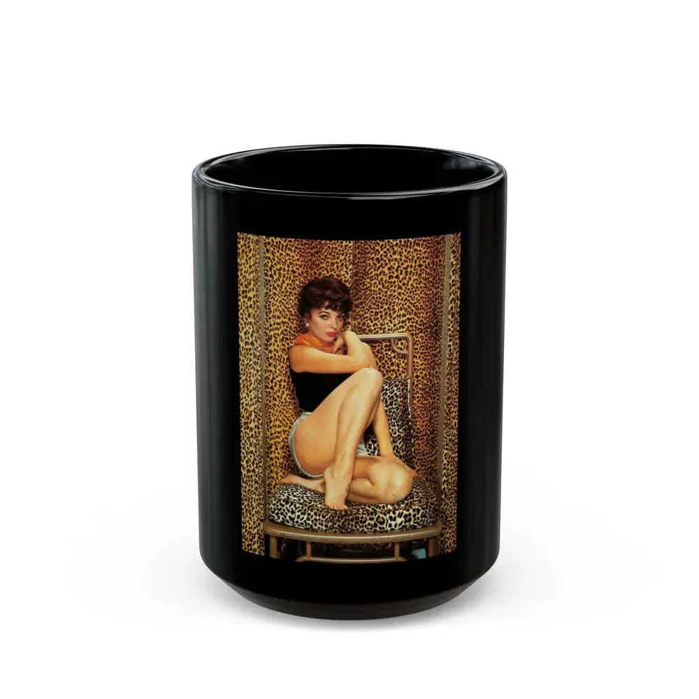 Joan Collins #78 (Vintage Female Icon) Black Coffee Mug 15oz - Go Mug Yourself