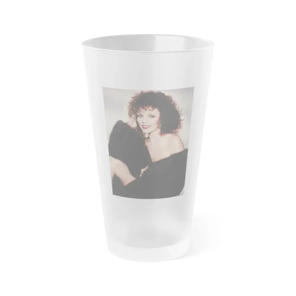 Joan Collins #89 (Vintage Female Icon) Frosted Pint Glass 16oz 16oz Frosted - Go Mug Yourself